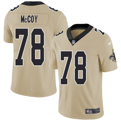 Men New Orleans Saints Limited Gold Erik McCoy Jersey NFL Football 78 Inverted Legend Jersey